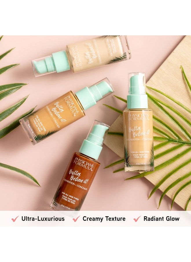 Butter Believe It! Foundation + Concealer Fair-to-Light | Dermatologist Tested, Clinicially Tested