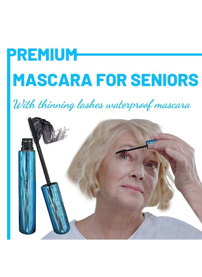 Mascara for Older Women 60 Plus, Mascara for Women over 60 with Thinning Lashes, Waterproof Hypoallergenic Tubing Mascaras Black Volume and Length for Sensitive Eyes (1 Pack)