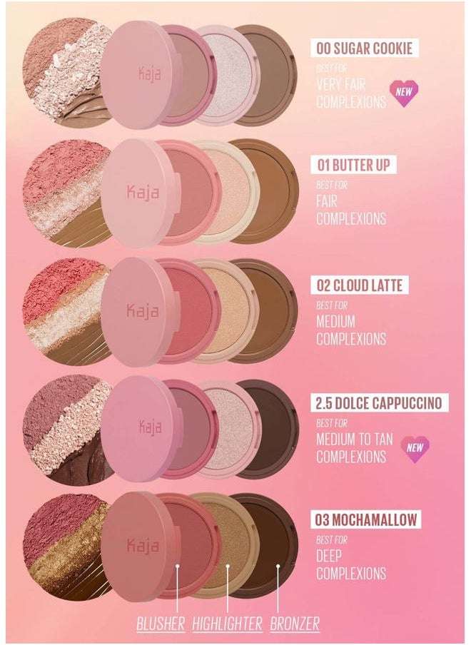 KAJA 3 Colors Palette - Play Bento_Butter Up | Powder Blusher, Highlighter, Cream Bronzer, Creamy Application, with Mango Seed Butter, Powdery Finish, Easy Finger Application, Lightweight Formula