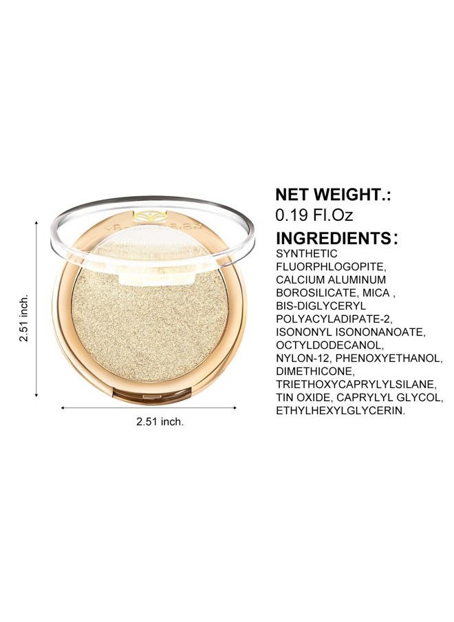 Baked Highlighter Powder Palette, Sheer Pearl Shimmer Shades for Face Highlighter Makeup, Highly Pigmented Iluminadores de Maquillaje, 0.19 Oz(Pack of 1)