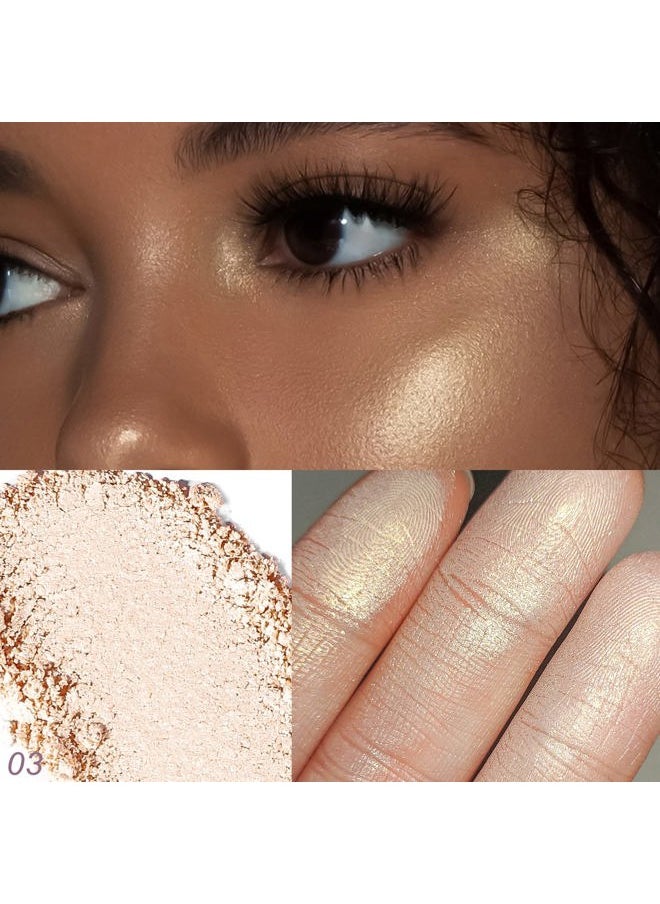 Baked Highlighter Powder Palette, Sheer Pearl Shimmer Shades for Face Highlighter Makeup, Highly Pigmented Iluminadores de Maquillaje, 0.19 Oz(Pack of 1)