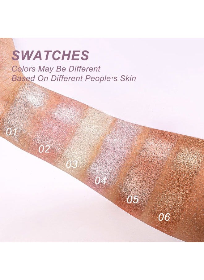 Baked Highlighter Powder Palette, Sheer Pearl Shimmer Shades for Face Highlighter Makeup, Highly Pigmented Iluminadores de Maquillaje, 0.19 Oz(Pack of 1)