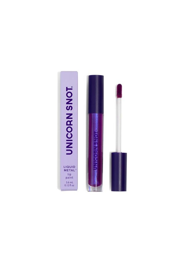 Liquid Metal Lip Paint - Metallic Lip Gloss - Non-drying, Long-lasting Liquid Lipstick, Intense Pigment Color with Metallic Shimmer - Vegan, Cruelty-Free Makeup, Atomic Purple (Boom)