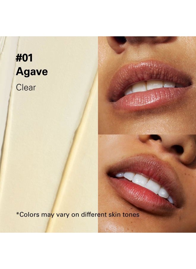 Vegan Lip Butter #01 Agave(Clear) (+11 more colors) 0.13oz, Bee Free, Petrolatum Free, Deep Nourishing Plant-Based Vegan Chapstick, Vegan Lip Balm for Dry, Cracked and Chapped Lips