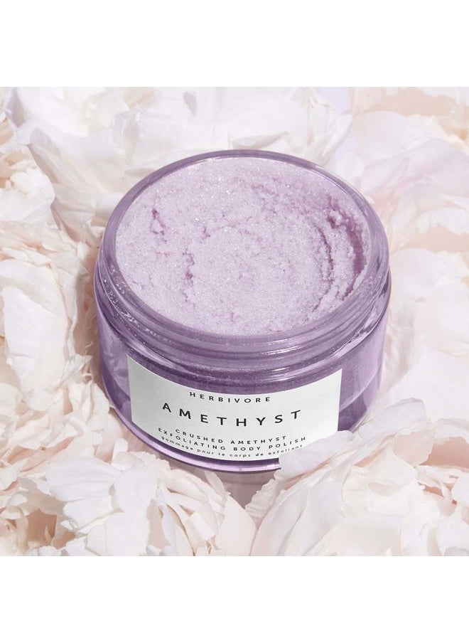 Amethyst Exfoliating Gemstone Body Scrub – Crushed Amethyst & Epsom Salt, Hydrate & Exfoliate, Plant-based, Vegan, Cruelty-Free, 6.6 oz