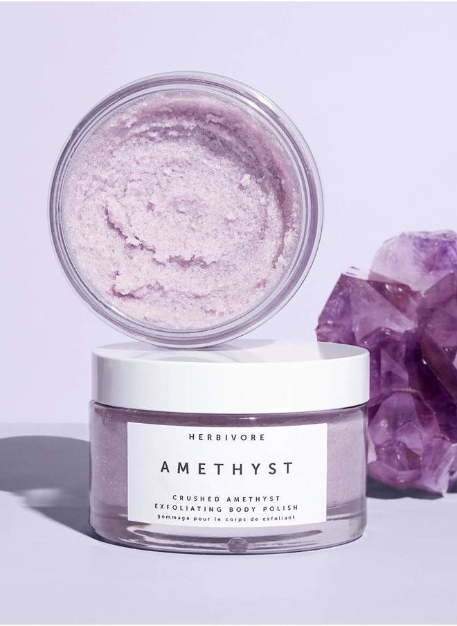 Amethyst Exfoliating Gemstone Body Scrub – Crushed Amethyst & Epsom Salt, Hydrate & Exfoliate, Plant-based, Vegan, Cruelty-Free, 6.6 oz