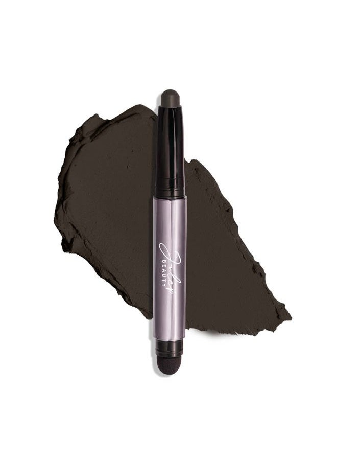 Eyeshadow 101 Crème-to-Powder Waterproof Eyeshadow Stick – Charcoal Matte – Long-Lasting, Crease-Proof, Smoky Deep Gray Matte Cream Eyeshadow with Built-in Smudger
