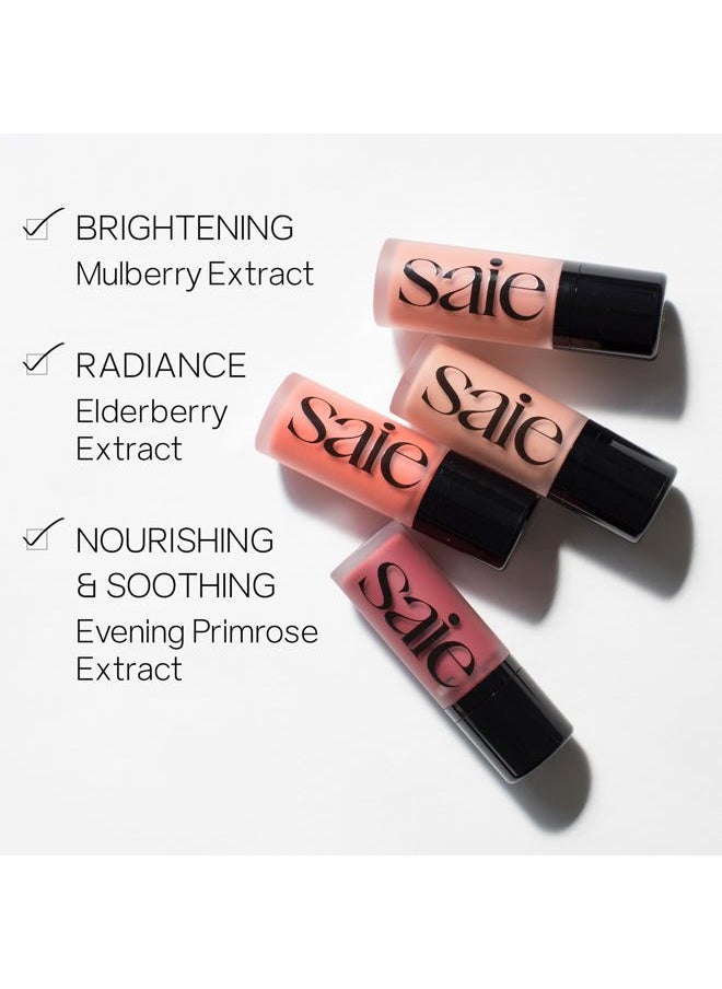 Dew Blush - Lightweight Liquid Blush with a Blendable + Buildable Cream Finish - Dewy Cheek Tint with Doe Foot Wand Makeup Applicator - Spicy (.40 oz)