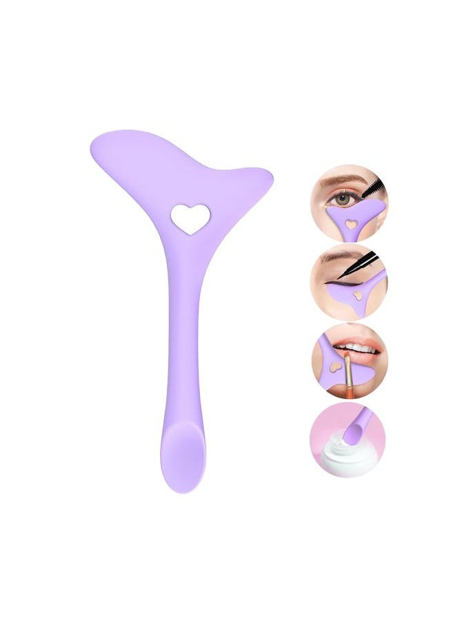 Eyeliner Stencils Wing Tips,Cat Eyeliner Eyeshadow Stencils,Silicone Eyeliner Tool,Multifunctional Eye Makeup Tool for Beginners Women Girls（Purple）