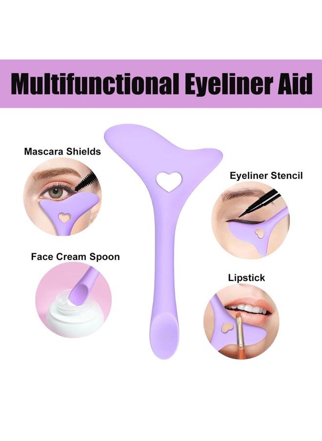 Eyeliner Stencils Wing Tips,Cat Eyeliner Eyeshadow Stencils,Silicone Eyeliner Tool,Multifunctional Eye Makeup Tool for Beginners Women Girls（Purple）