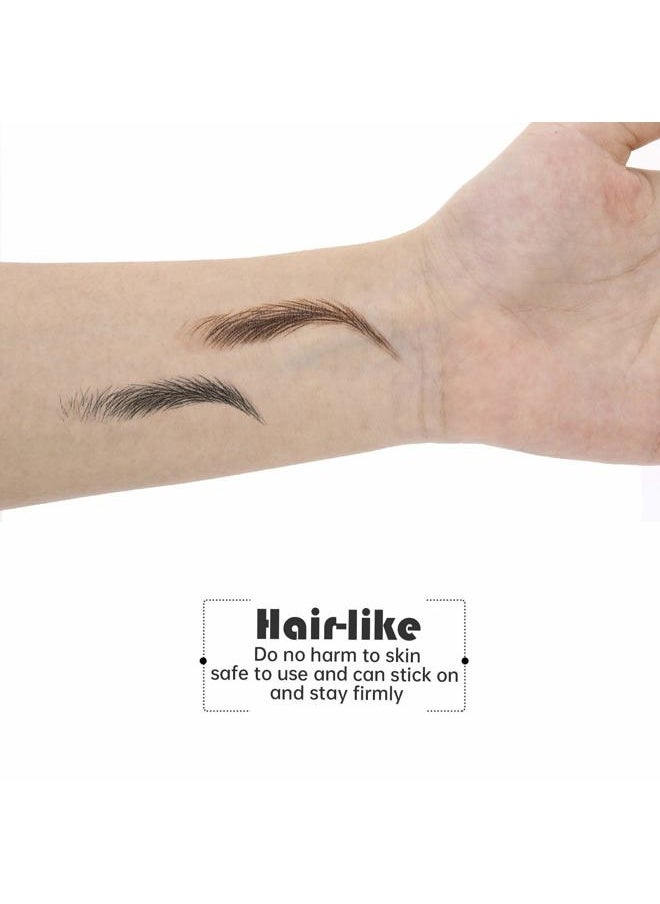 18 Sheets 180 Pair 4d Hair Like Waterproof Eyebrow Tattoos Stickers Eyebrow Transfers Sticker Temporary Brow Tattoo Peel off Grooming Shaping Decal in Arch Style for Women(Brown and Black)