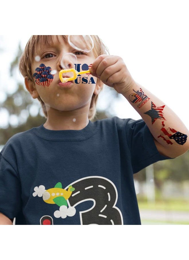 4th of July Patriotic Temporary Tattoos - 20 Sheets American Flag Independence Day Tattoos for USA Theme Party Supplies Favors