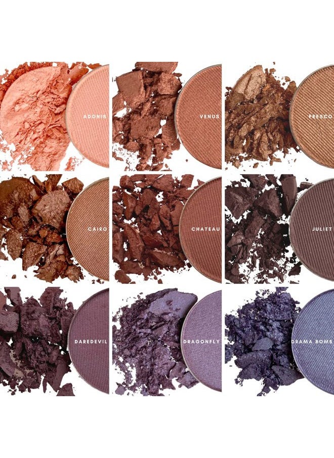 Pressed Powder Eye Shadow Single Refill, Fresco, True Copper With Shimmer, Long-Wearing, Creaseproof Mineral Color With Botanicals, 1.2g
