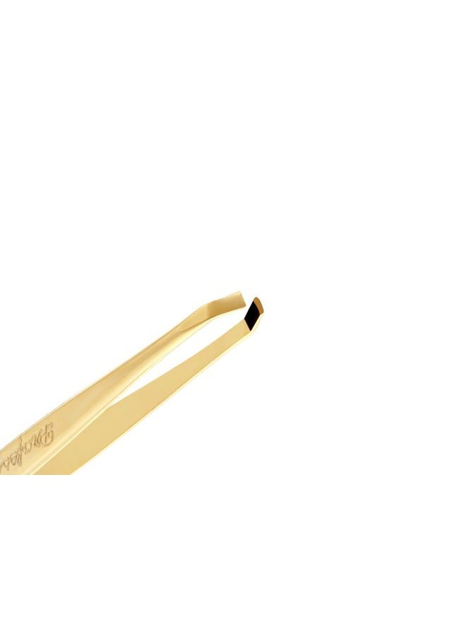 Stainless Steel Professional Slanted Tip Tweezers | Best Shaped for Eyebrows Extensions Chin Cheek Face Facial Hair | Made in Germany