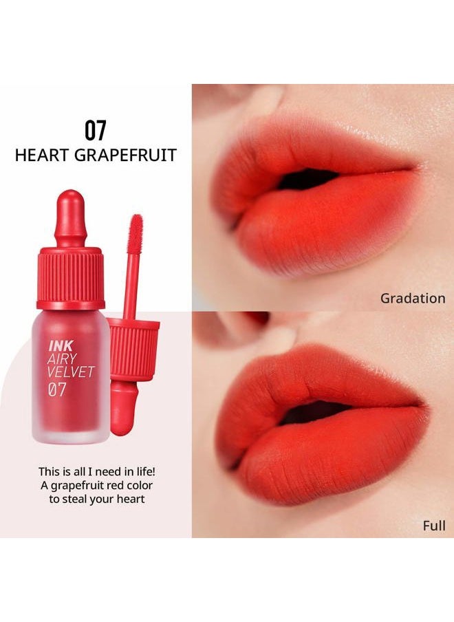 Ink Airy Velvet Lip Tint, Liquid Lip (0.14 fl oz, 007 HEART GRAPEFRUIT)