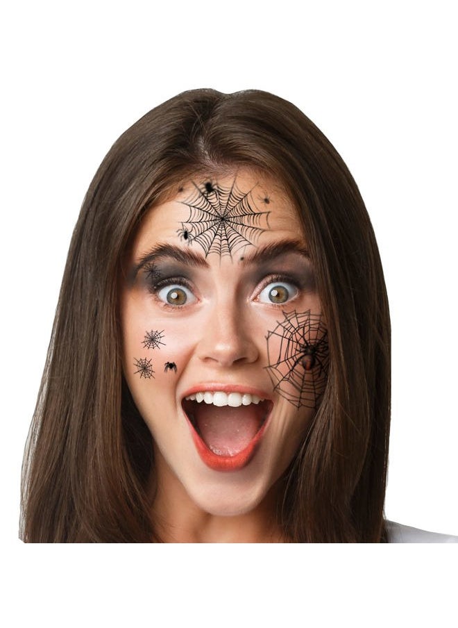 ® Temporary Tattoos - Spiders and Spider Net Horror Cobweb Spider Halloween Tattoos (Horror Cobweb)