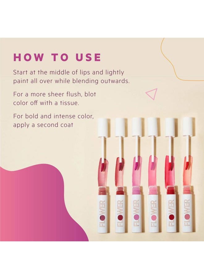 By Drew Barrymore Bitten Lip Stain - Long-Lasting Color - Hydrating + Water-Based Formula - Gel-Like Texture - (Sass)