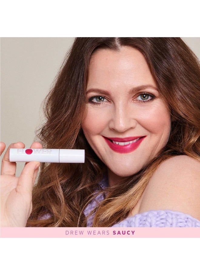 By Drew Barrymore Bitten Lip Stain - Long-Lasting Color - Hydrating + Water-Based Formula - Gel-Like Texture - (Sass)