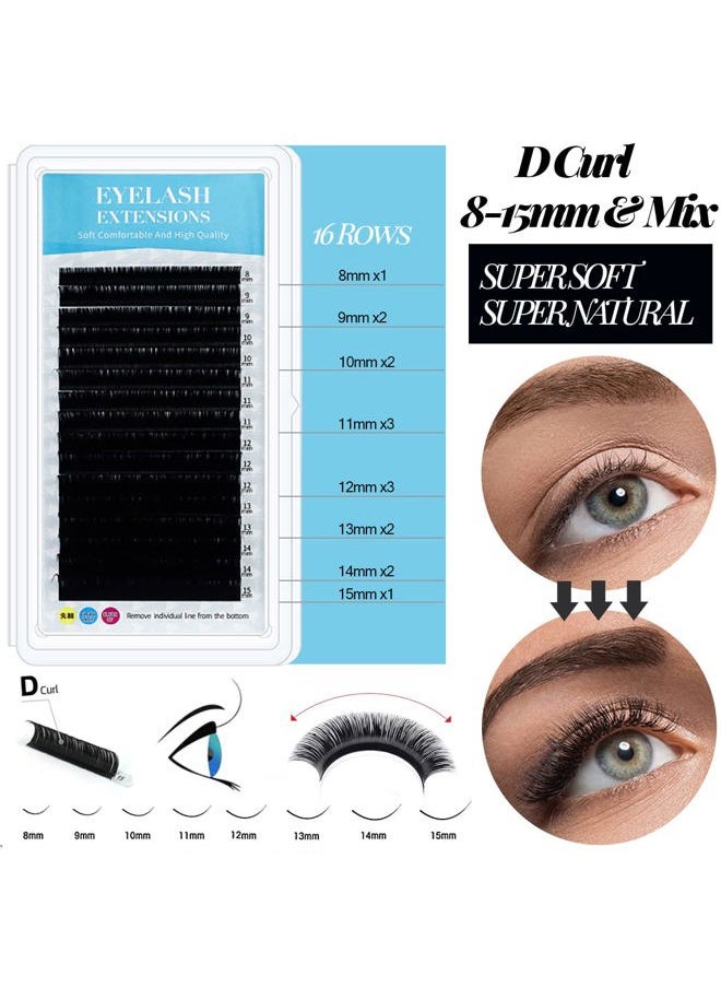 Lash Extension Kit Professional USB Eyelash Fan Individual 0.07D Curl Mix 8-15mm Extra Strong Glue Lash Glue Remover Eye Patch Silicone Pad Tapes,Perfect Tool for Beginner