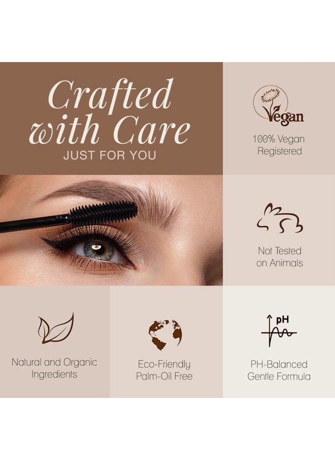 Poppy Austin Organic Mascara, Natural, Vegan, Paraben-Free, Cruelty-Free - Hypoallergenic Mascara Lengthening & Volumizing with Argan Oil - 0.31 Fl Oz (Black)