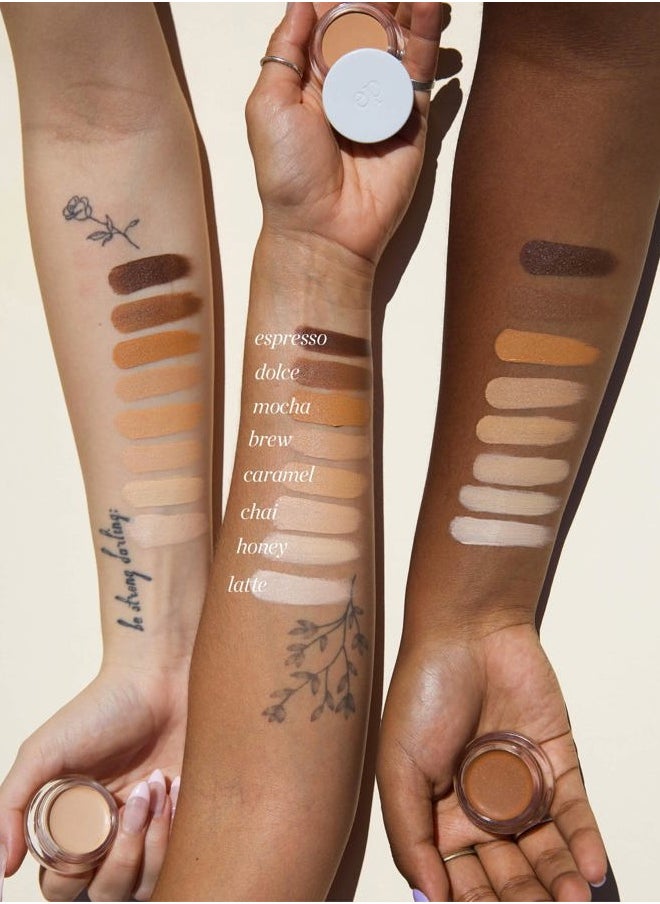 Natural Arnica All-Cover Pot Concealer | Med-Full Coverage, Satin Finish, Calming, Nourishing | Vegan, Cruelty-Free, Clean Beauty (Honey, 0.18 oz | 5 g)