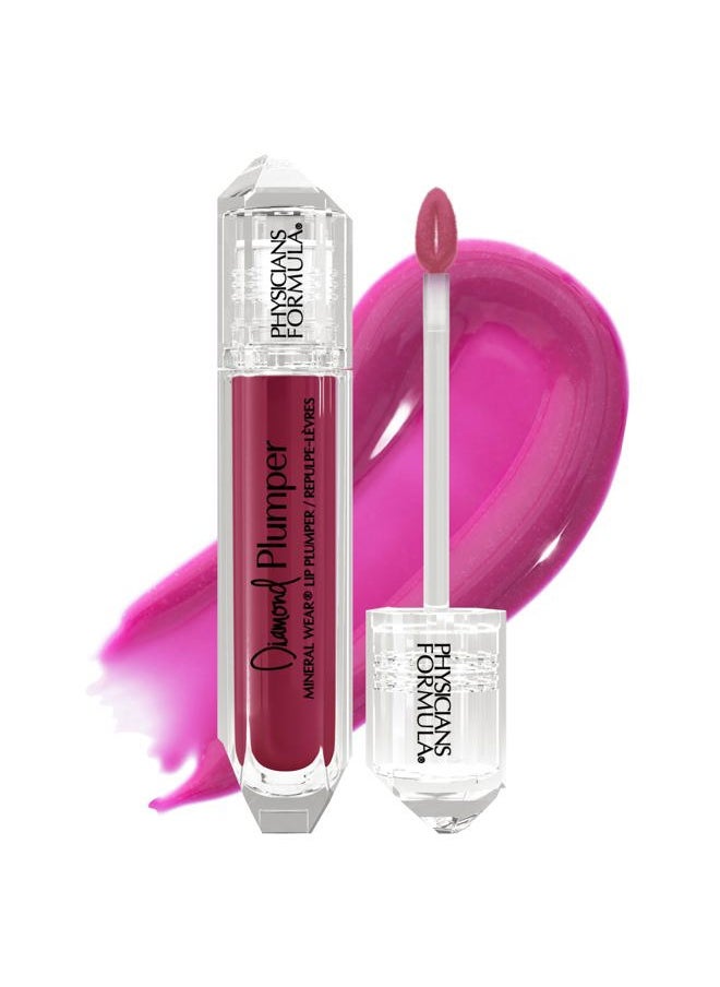 Mineral Wear Diamond Lip Plumper Gloss, Dermatologist Tested, Brilliant Berry Diamond