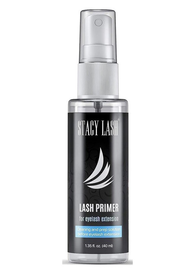 Eyelash Extension Primer/Cleanser (1.35fl.oz/40ml) Stacy Lash/Protein Oil Remover/Increase Adhesive Bonding Power Retention/Pretreatment for Individual Semi Permanent Extensions Glue Supplies