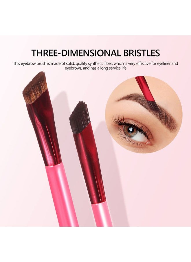 3Pcs 4D Hair Brow Stamp Brush, Multi Function Eyebrow Brush Set Square Angled Eyebrow Brush for Filling Eyebrows and Concealer