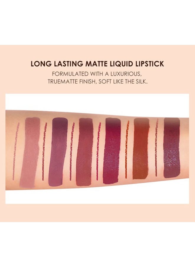 12pcs Lip Liner and Lipstick Set, 6 Velvety Matte Liquid Lipsticks + 6 Matching Smooth Lip Liner One Step Lips Long Lasting Waterproof Makeup Kits Gift Set