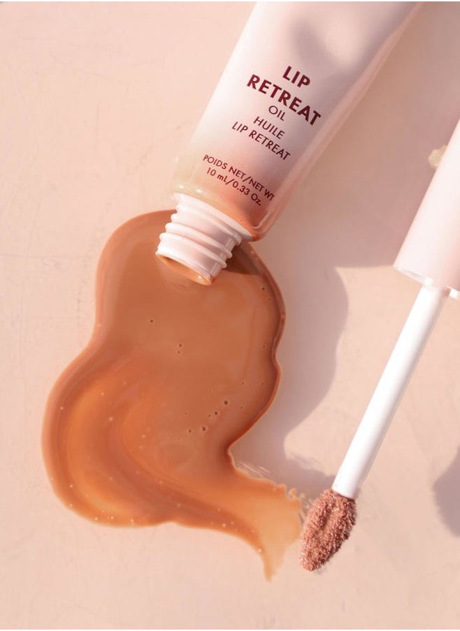 Lip Retreat Oil - Skinny Dip (Nude) - 4-in-1 Tinted Oil + Moisturizing Gloss with Avocado, Vitamin E and Rosehip - Hydrating Care for Dry Lips - 0.33 fl oz