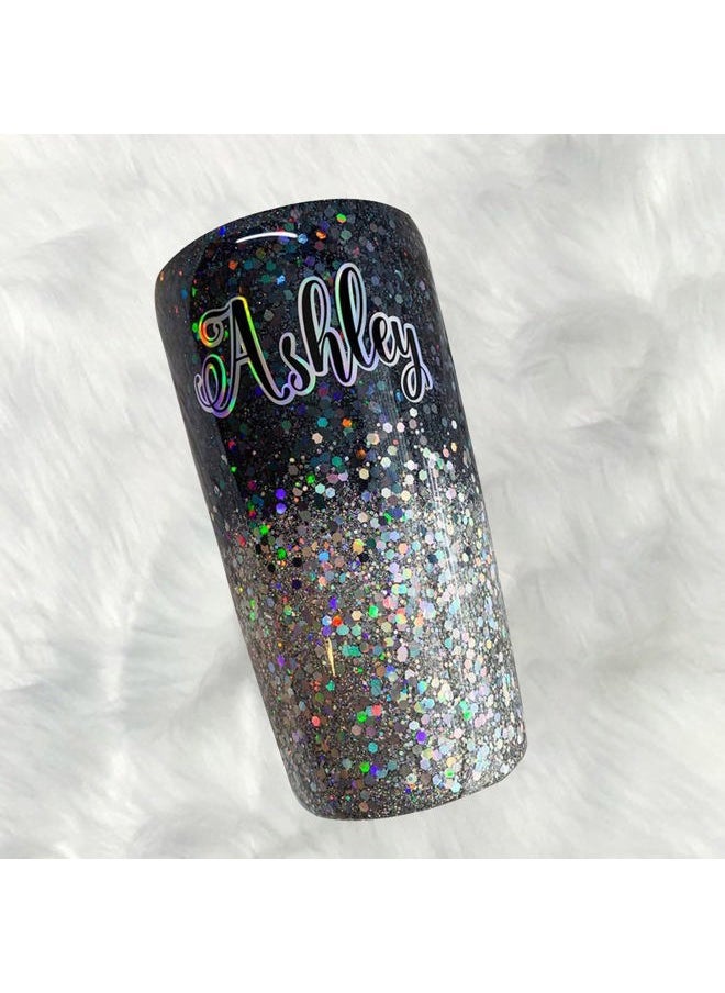 Black Glitter 100g/3.5oz Holographic Chunky Sequins, Cosmetic Craft Glitters Set for Resin, Body, Hair, Face, Nail, Slime Festival Party Art and More