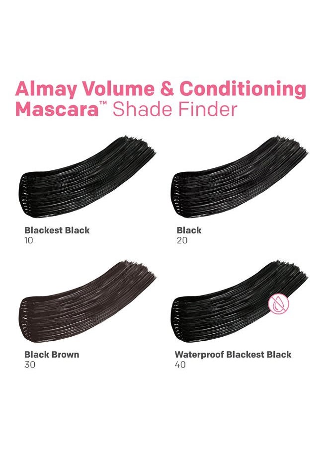 Volume & Conditioning Mascara, Hydrating All Day Wear, 10 Blackest Black, 0.27 fl oz.