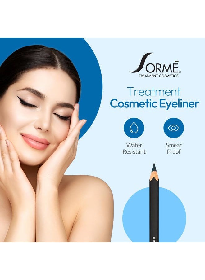 Sorme Treatment Cosmetics Smearproof Eyeliner 0.16oz | Long Lasting Black Waterproof Eyeliner Pencil | Smudge-Proof Waterline Eyeliner | Cruelty-Free and Gentle Pencil Eyeliner
