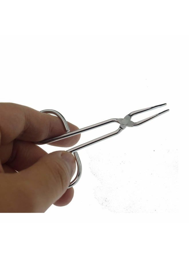 (2 Pack) Scissors Shaped Eyebrow Tweezers Clip - Flat Tip Tweezers Hair Plucker for Hair and Eyebrows Personal Care Multicolor (Silver & Straight)