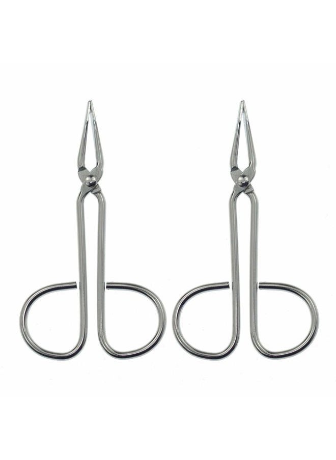 (2 Pack) Scissors Shaped Eyebrow Tweezers Clip - Flat Tip Tweezers Hair Plucker for Hair and Eyebrows Personal Care Multicolor (Silver & Straight)