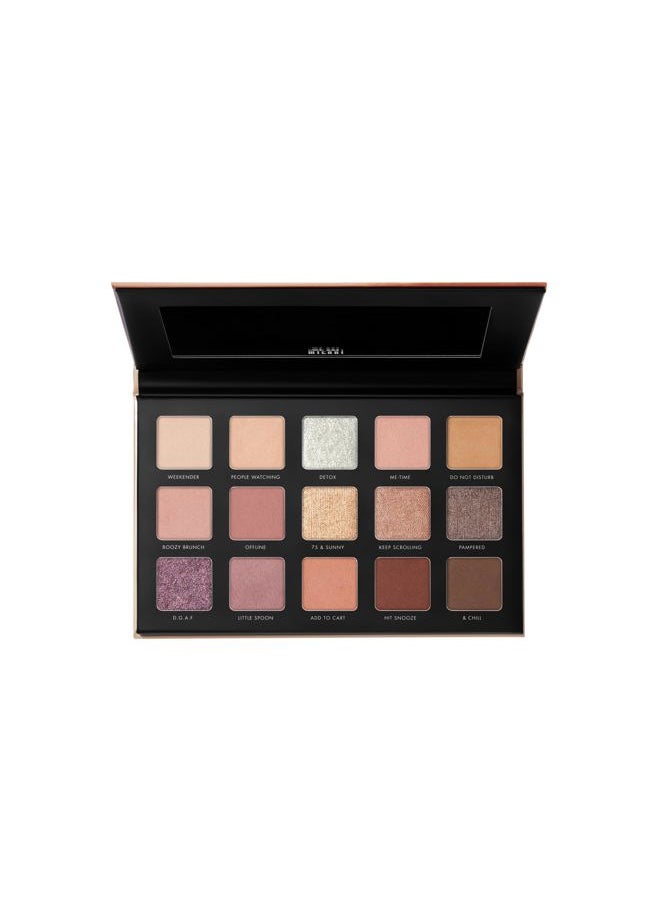 Gilded Nude Hyper Pigmented Eyeshadow Palette - 15 Natural Looking Makeup Eyeshadow Colors for Your Everyday Look