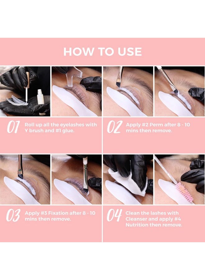 Lash Lift Kit, Eyelash Perm Kit, Professional Use, Upgraded Incredients, Long-Lasting, Semi-Permanent Curling, Ensuring Hyngen & Easy Cleaning