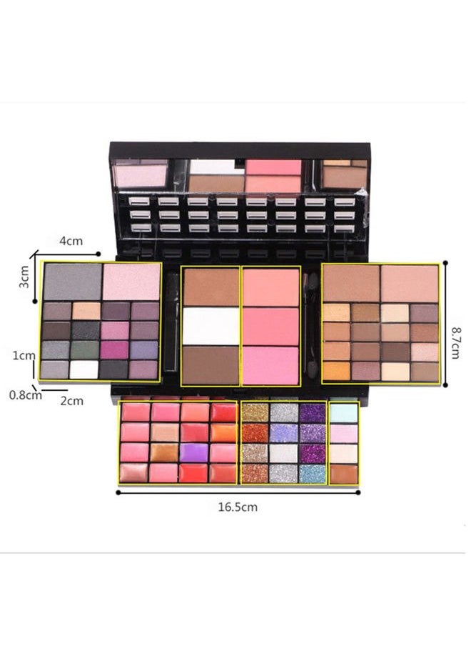 Makeup Kit for Women Full Kit including 36 Eyeshadow Makeup,16 Lip Gloss,12 Glitter Cream, 4 Concealer, 3 Blusher,1 Bronzer, 2 Highlight and Contour - All in One Makeup Kit 74 Colors