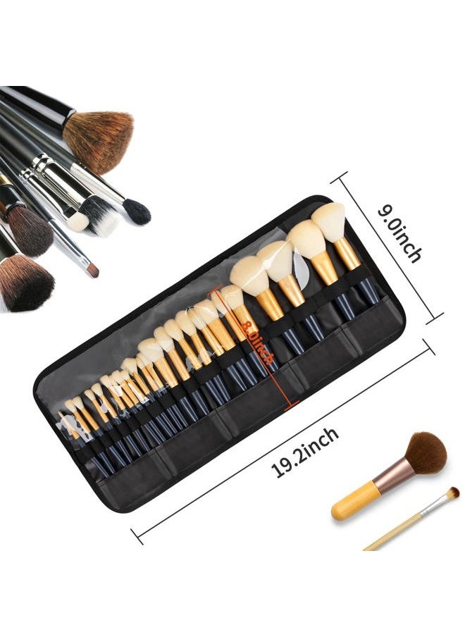 Makeup Brush Holder,Makeup Brush Organizer,Travel Makeup Brushes Bag Cosmetic Bags Pouch for Women Brushes Case Makeup Artist -Black Rhombus