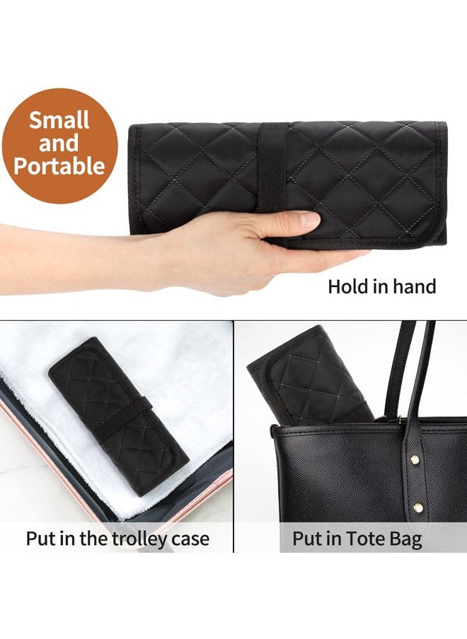 Makeup Brush Holder,Makeup Brush Organizer,Travel Makeup Brushes Bag Cosmetic Bags Pouch for Women Brushes Case Makeup Artist -Black Rhombus