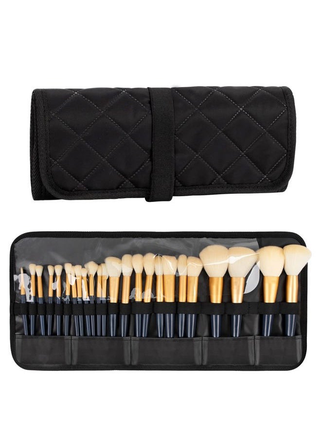 Makeup Brush Holder,Makeup Brush Organizer,Travel Makeup Brushes Bag Cosmetic Bags Pouch for Women Brushes Case Makeup Artist -Black Rhombus