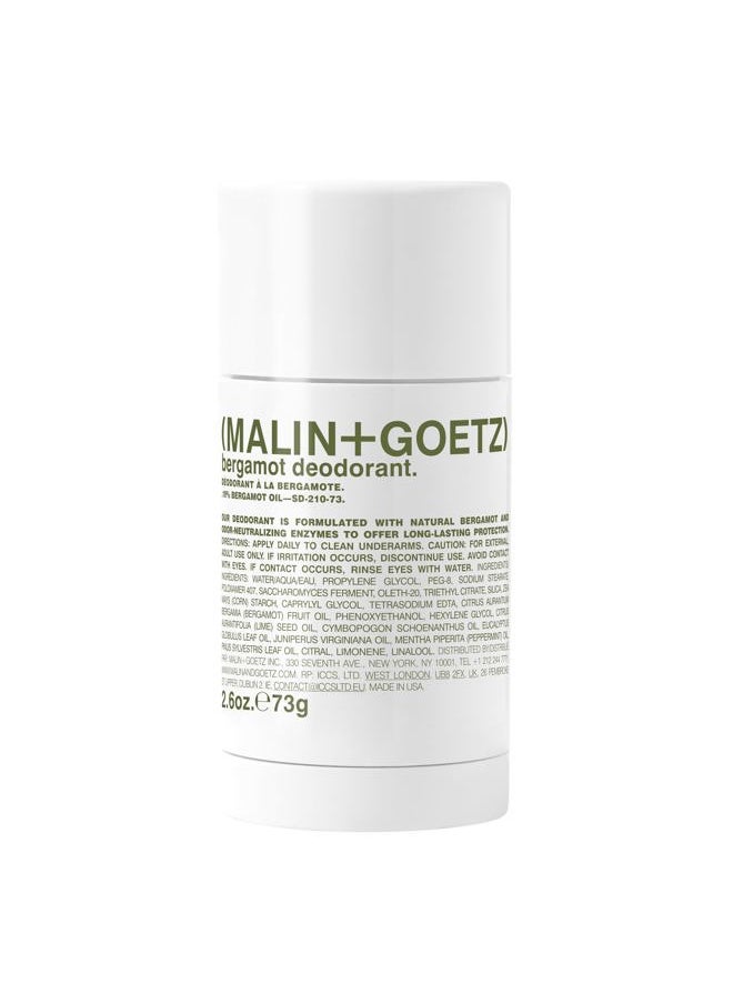 Malin + Goetz Bergamot Deodorant, 2.6 oz. - Men & Women's Stick Deodorant, Scented Deodorant for All Skin Types, Natural Fragrance & Color, Aluminum Free Natural Deodorant