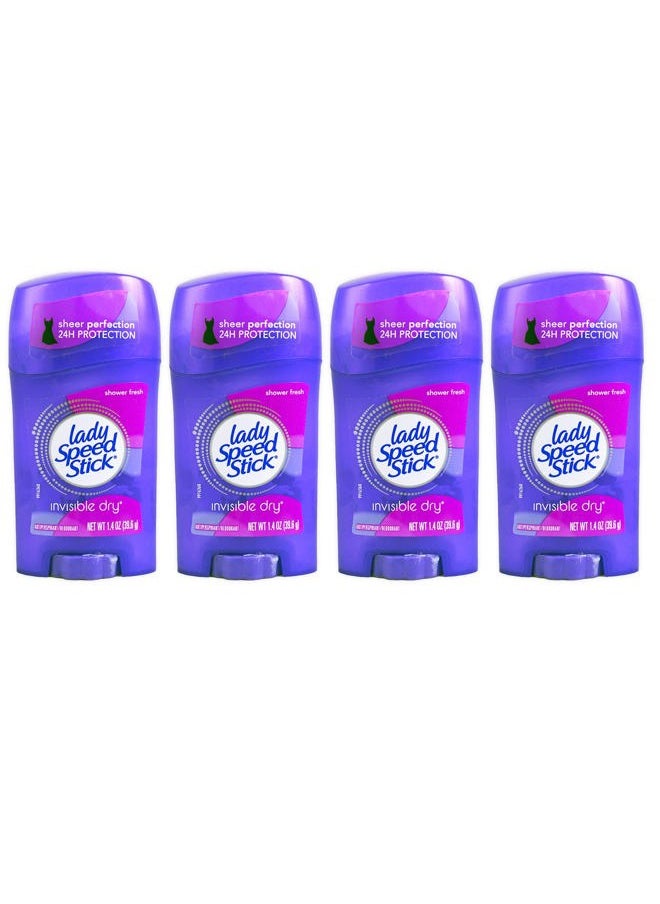 Invisible Dry Antiperspirant & Deodorant, Shower Fresh, 1.4 Ounce (Pack of 4)