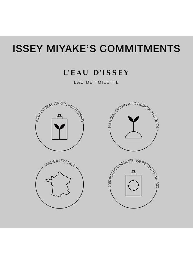 L'Eau d'Issey Eau de Toilette - Fragrance for Women - Floral & Aquatic, Inspired by the Purity of Water - With Notes of White Flowers, A Lotus Rose Accord & Sandalwood - 3.4 oz