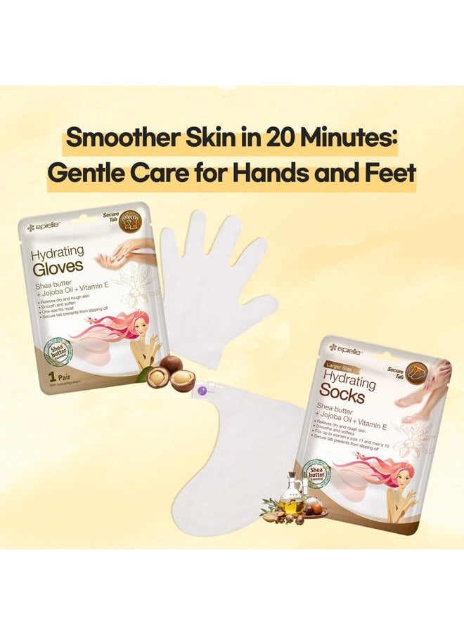 Hydrating Hand Masks (6pk Gloves) for Dry Hands | Shea Butter, Jojoba Oil, Vitamin E | Intensive Spa Treatment | Beauty Gift, Gift Set, Spa Day | Korean Skincare Easter Gift