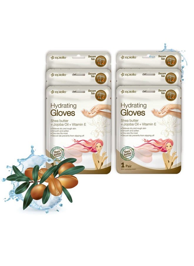 Hydrating Hand Masks (6pk Gloves) for Dry Hands | Shea Butter, Jojoba Oil, Vitamin E | Intensive Spa Treatment | Beauty Gift, Gift Set, Spa Day | Korean Skincare Easter Gift