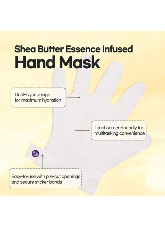 Hydrating Hand Masks (6pk Gloves) for Dry Hands | Shea Butter, Jojoba Oil, Vitamin E | Intensive Spa Treatment | Beauty Gift, Gift Set, Spa Day | Korean Skincare Easter Gift