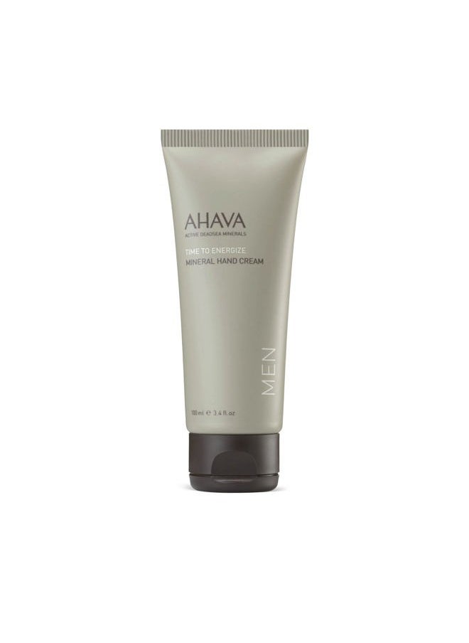 Men's Mineral Hand Cream - Nourishing & Fast-Absorbing, Smoothes & Relieves Hands, Prevents Dryness, enriched with G-Force: Ginger Root, Ginseng, Ginkgo Biloba Leaf & Green Tea, 3.4 Fl.Oz