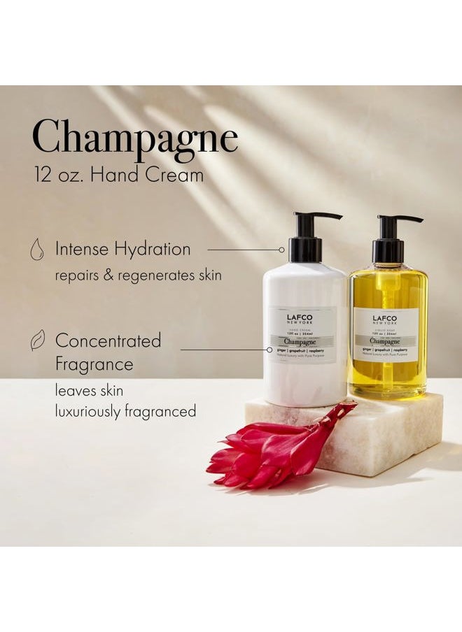 Hand Cream, Champagne - 12 oz - Restores & Repairs Skin - All Skin Types - Hypoallergenic, Synthetic Free & Cruelty Free - Made in Italy