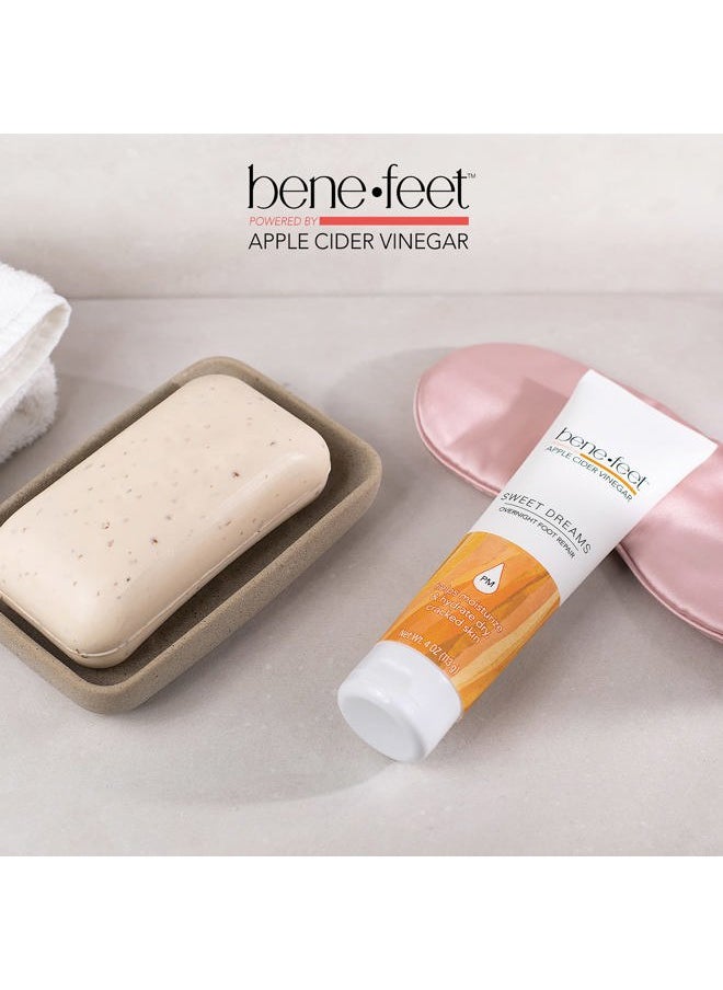 Sweet Dreams Overnight Foot Repair - Night Cream for Detox, Moisturize & Soften Dry Cracked Skin, With Apple Cider Vinegar, Turmeric & Borage Oil, 4oz